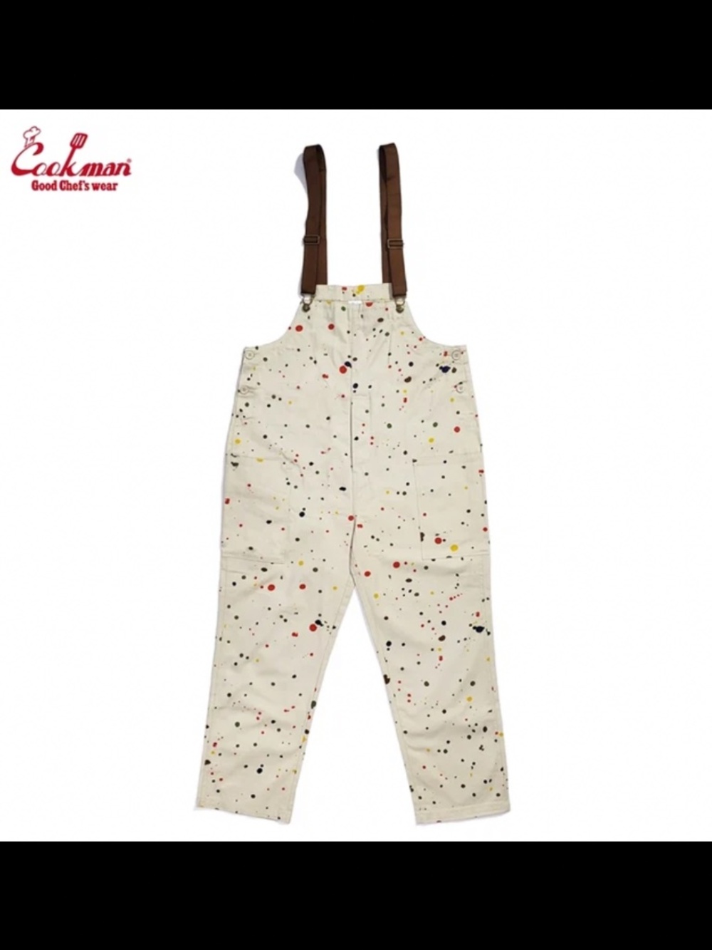 Cookman brand splatter pattern fisherman bibs size Medium ((unisex))
